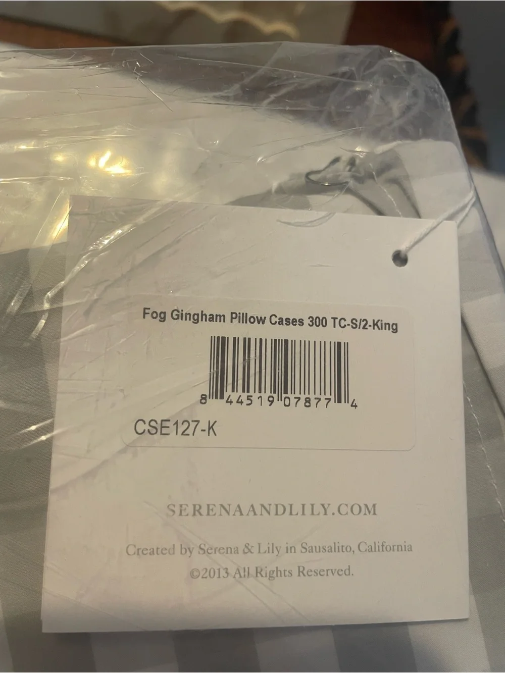 NEW!   Serena & Lily fog color Pillowcase Set - king size